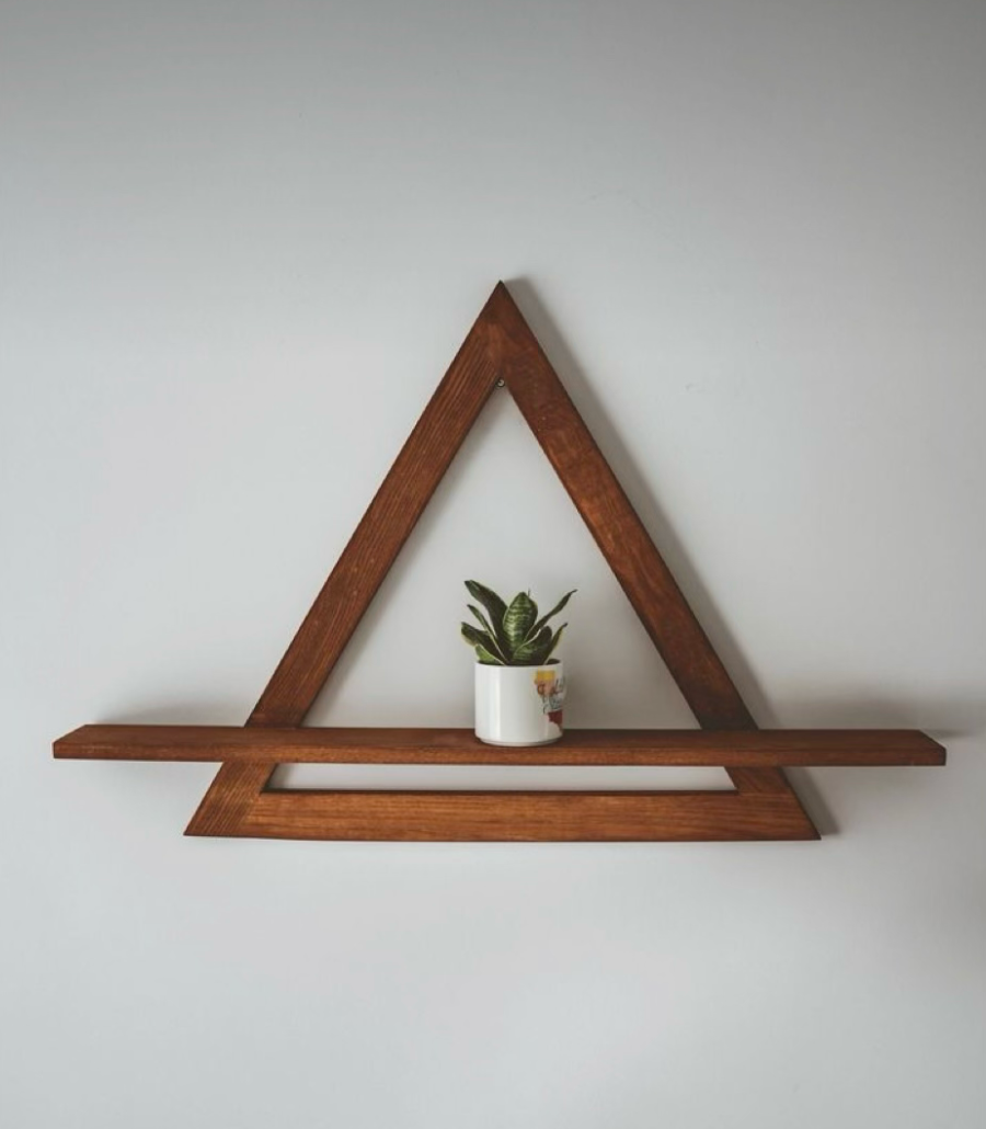 Rustic Triangle Floating Shelf